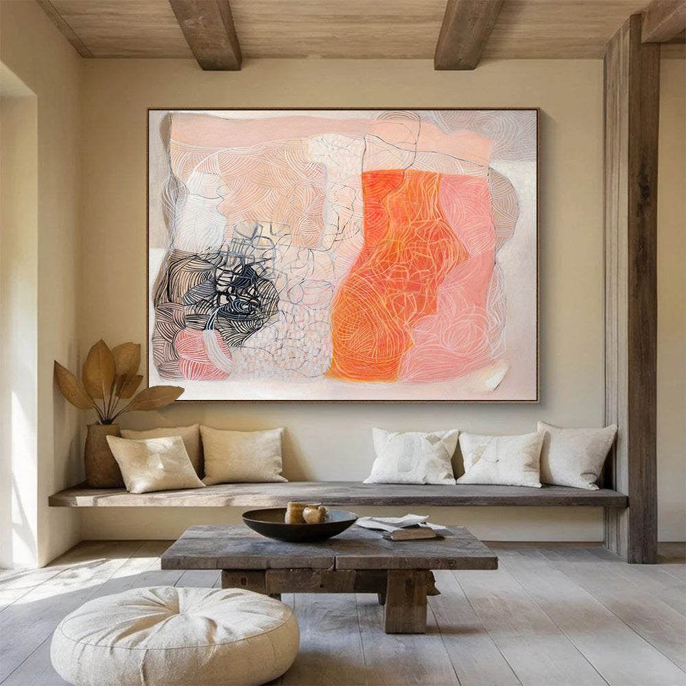 High-Saturation Custom Hand-Painted Color Block Abstract for Kids' Creative Zones