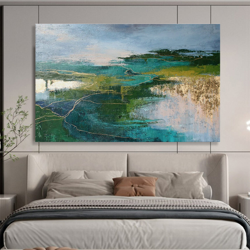 Customized Large-Scale Abstract Hand Painting for Digital Music Production Studio DLZ2889