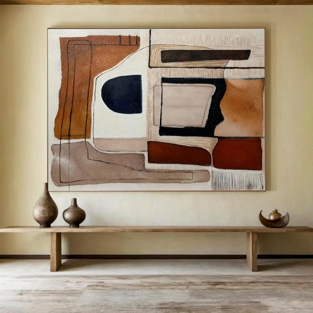 Customized Large-Scale Abstract Hand Painting for Arctic Tundra Reindeer Herding Cooperative Hub DLZ3039