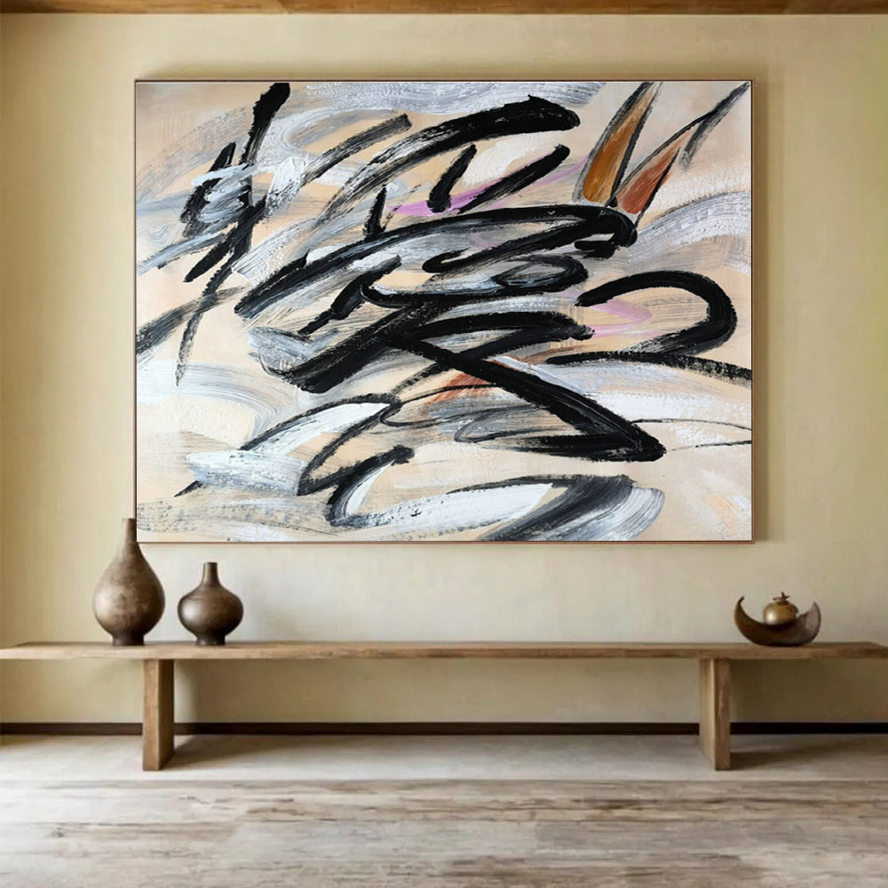 Bespoke Vertical Urban Vertical Aquarium Public Gallery Oversized Abstract Hand-Painted Art DLZ2673
