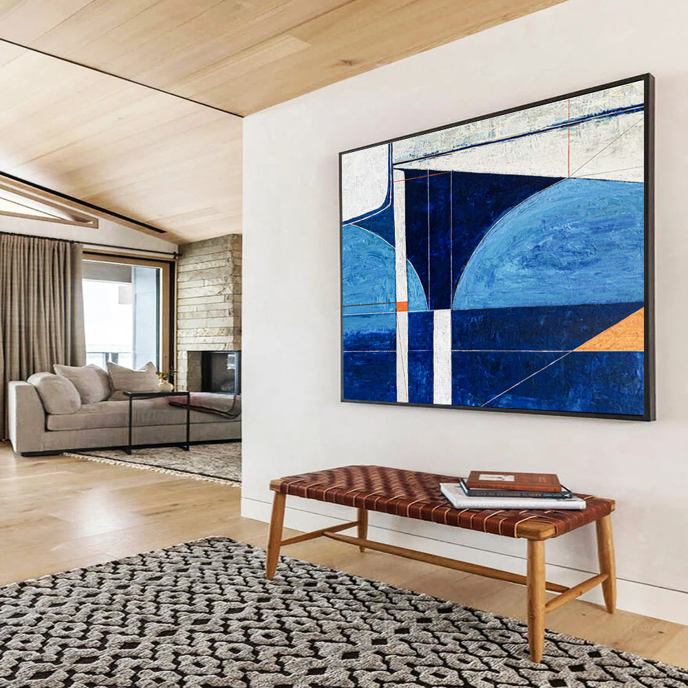 Large-Size Custom Abstract Hand Painting for Mangrove Swamp Eco-Lodge Reception DLZ2924
