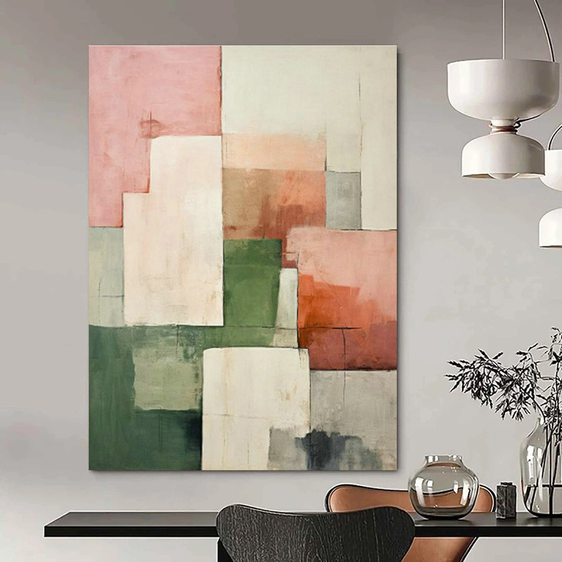 Immense Custom Hand-Painted Abstract Painting - Artistic Passion for Rock Music Concert Halls  DLZ0289