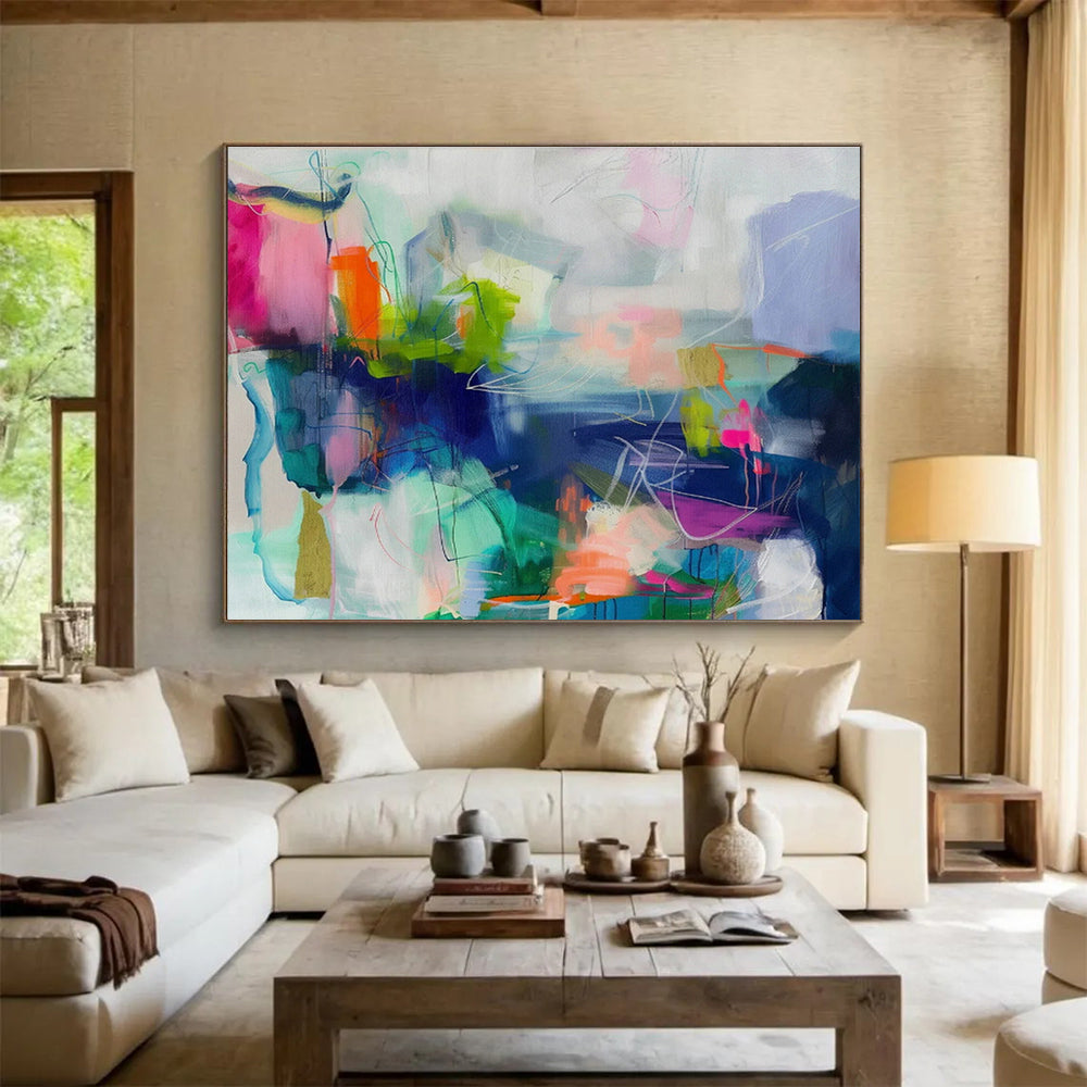 Oversized Custom Hand-Painted Abstract Art for Lunar Rover Manufacturing Facility DLZ2858