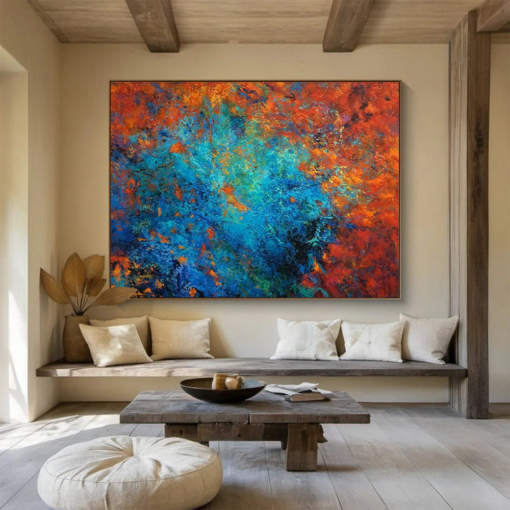 Large-Size Custom Hand-Painted Abstract Painting for Urban Vertical Farming Crop Nutrition Optimization Lab DLZ3107