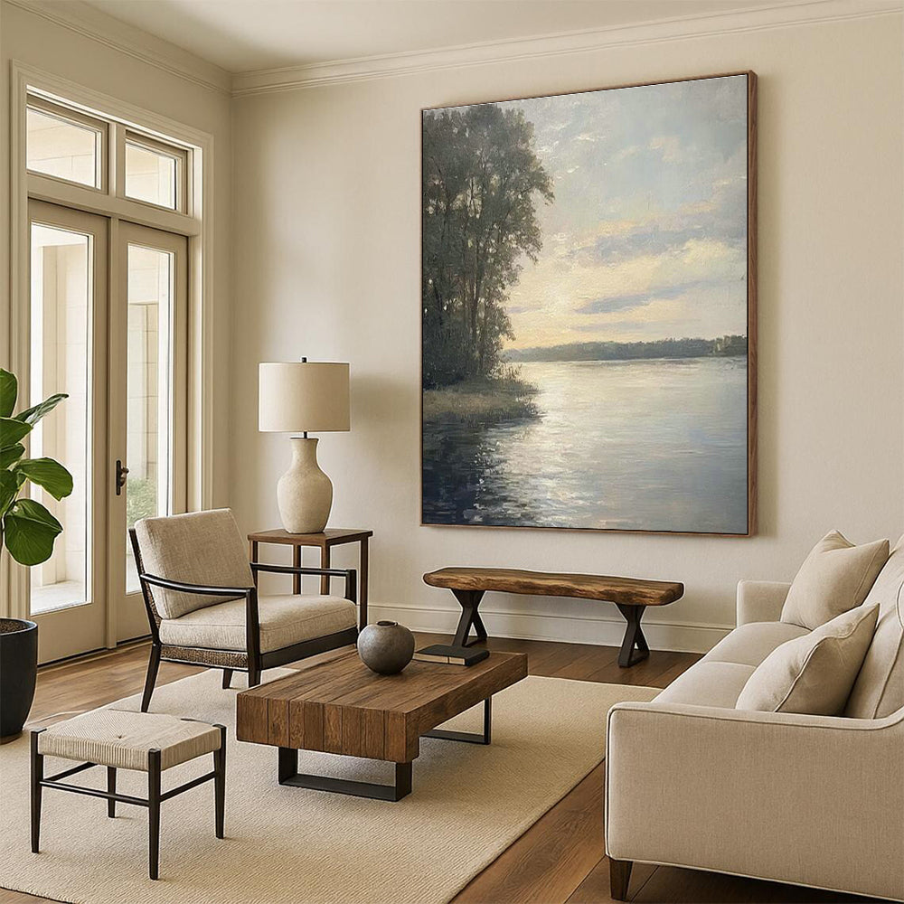 Grandiose Custom Hand-Painted Abstract Painting - Timeless Elegance for High-End Event Planning Studios  DLZ0237