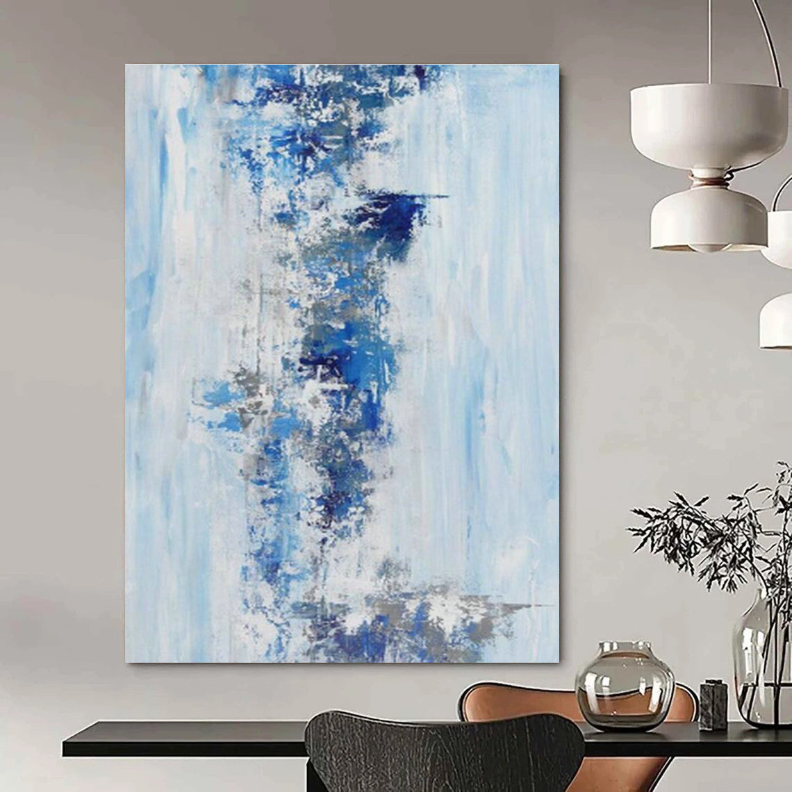 Oversized Custom Hand-Painted Abstract Artwork for Minimalist Interior Design Showrooms  DLZ0072