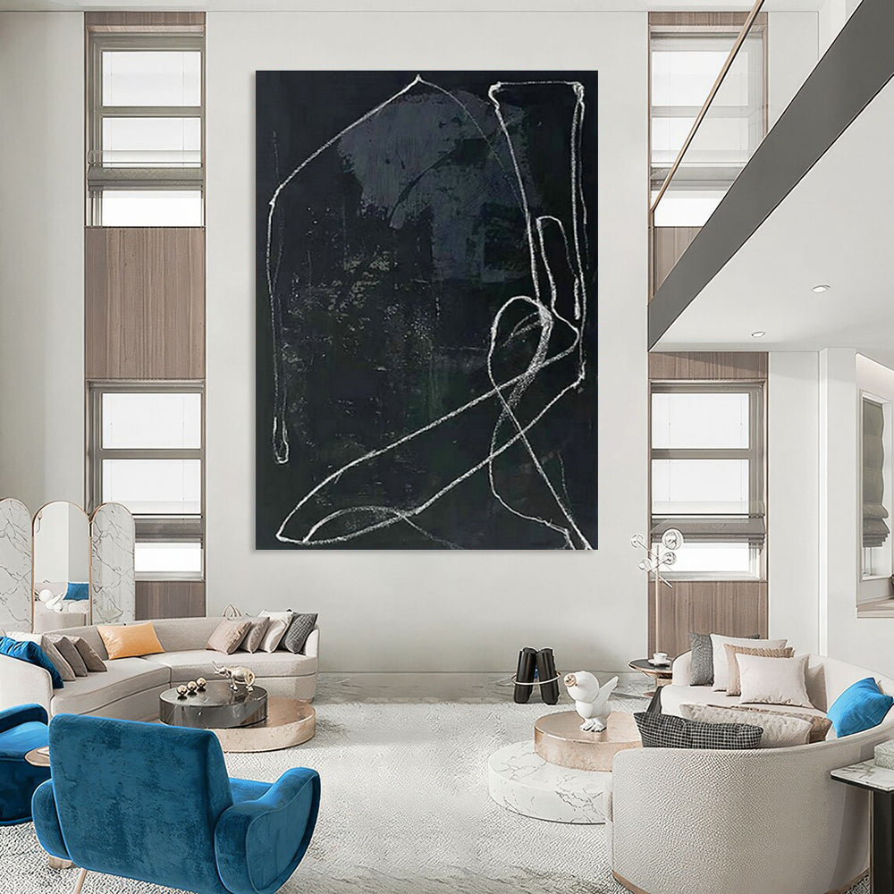 Monumental Custom Hand-Painted Abstract Art - Cultural Heritage for Tribal Art Centers  DLZ0254