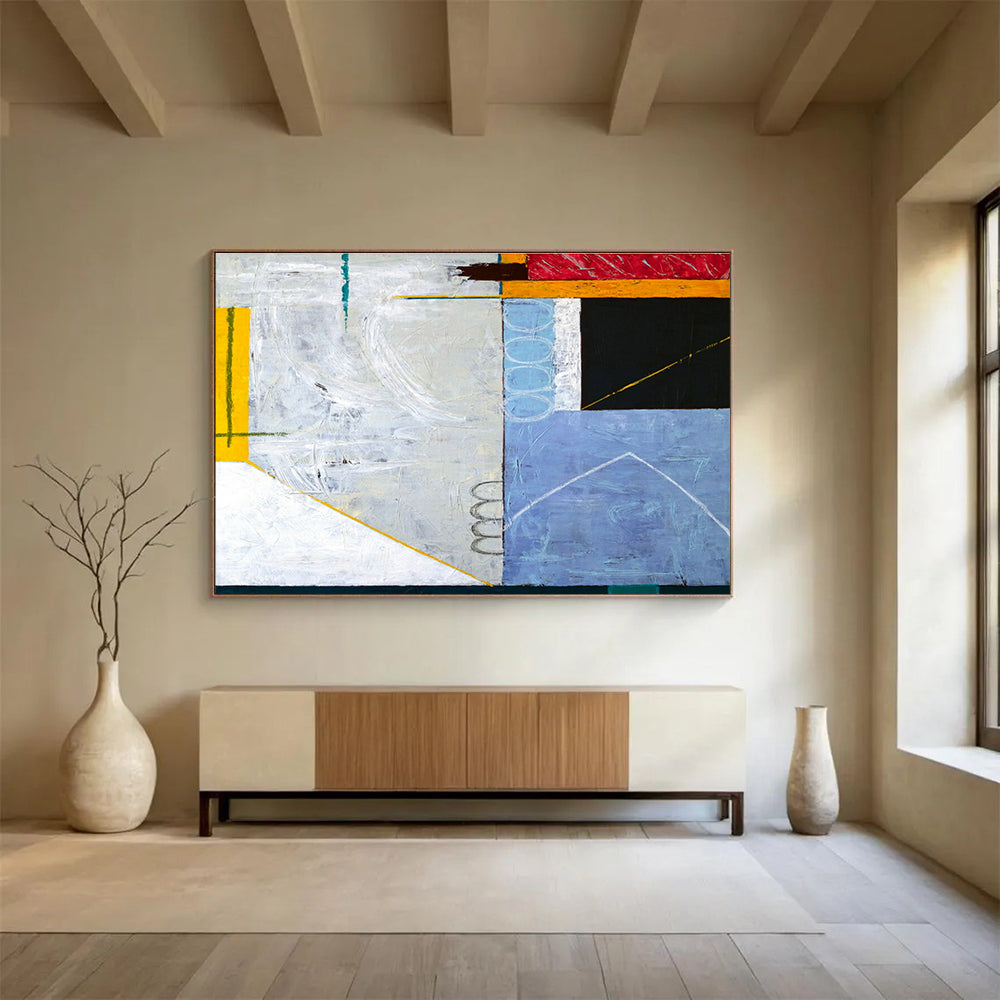 Custom-Made Giant Abstract Hand Painting for Subterranean Bunker Emergency Operations Center DLZ2954