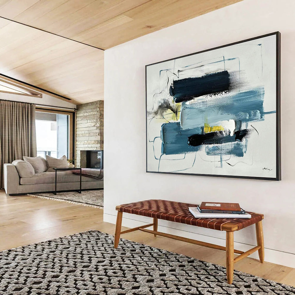 Large Custom Abstract Hand-Painted Art for Observatory DLZ2702