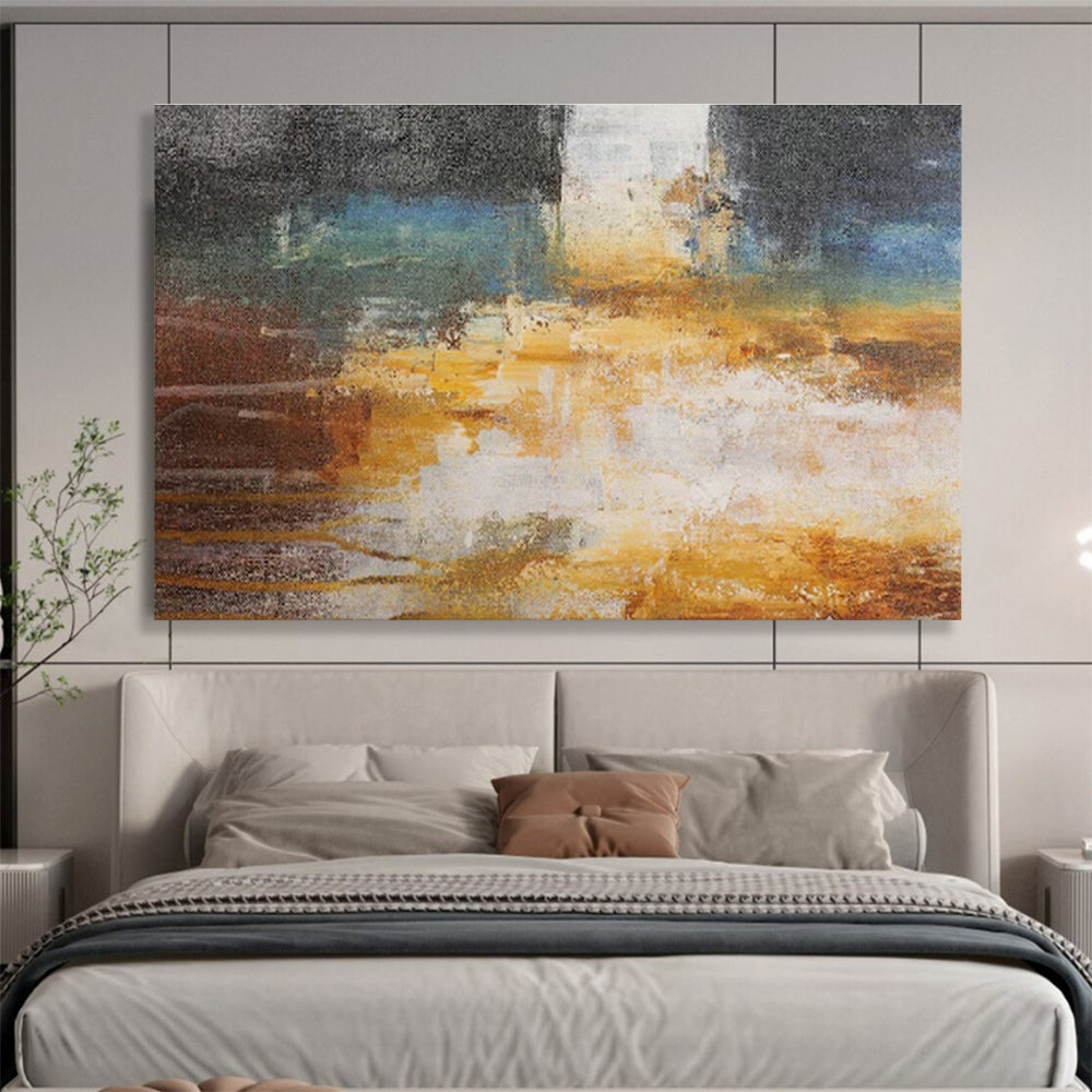 Morandi Tones Gradient Custom Triptych Hand-Painted Abstract Artwork for Bedroom Ambiance