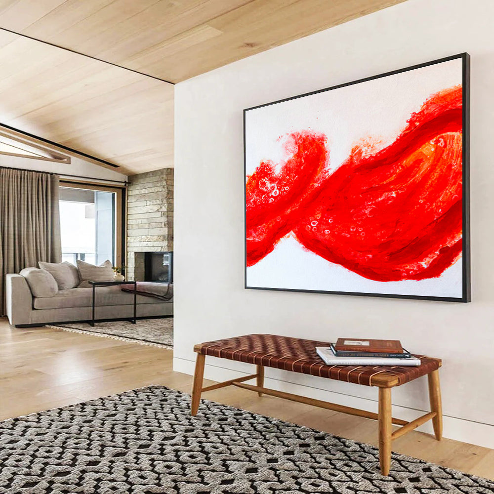 Large-Size Custom Abstract Hand Painting for Tropical Island Seaweed Farm Processing Facility DLZ2953