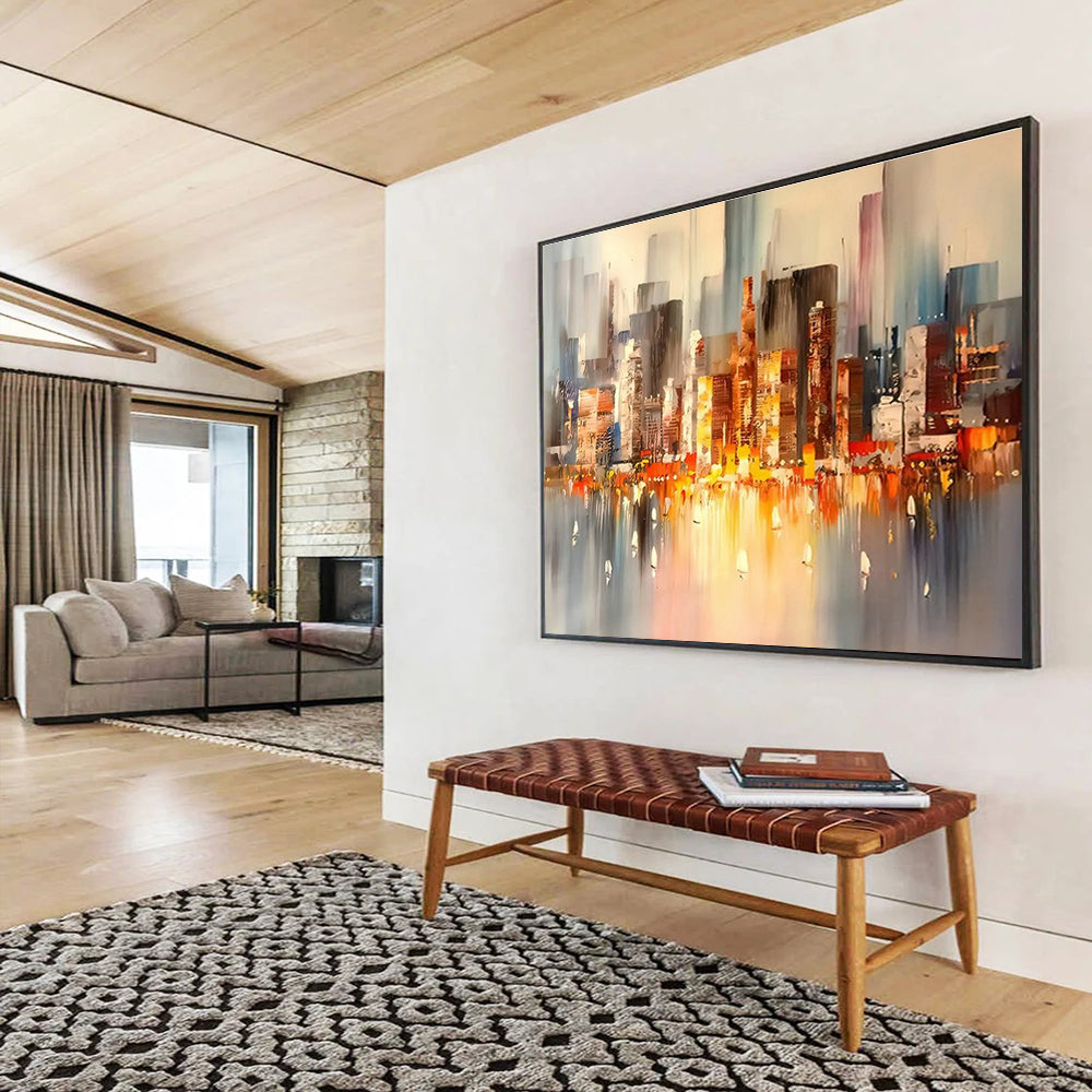 Big Customizable Hand-Painted Abstract Canvas for Recording Studios DLZ3283