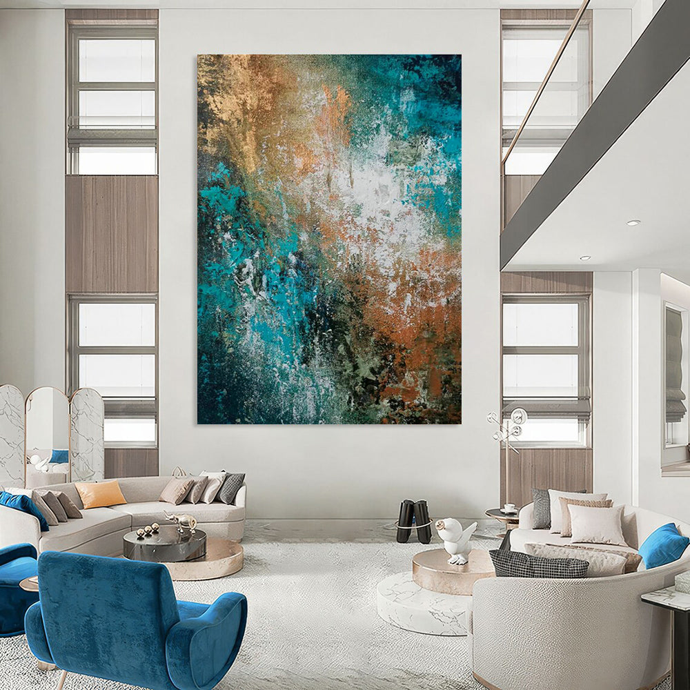 Giant Custom Handmade Abstract Painting for Pottery Studios  DLZ0018
