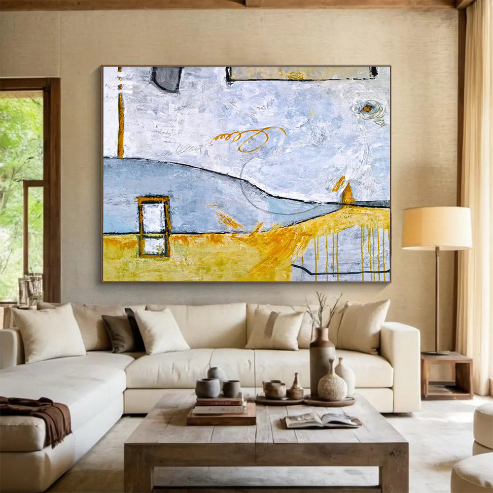 Oversized Custom Abstract Hand Painting for Desert Oasis Date Palm Farm Office DLZ2947