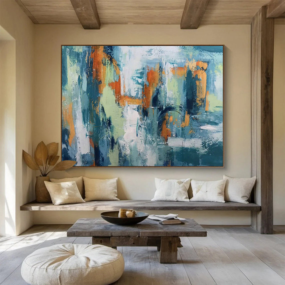 Custom Giant Abstract Hand Painting for Hotel Lobby DLZ2679