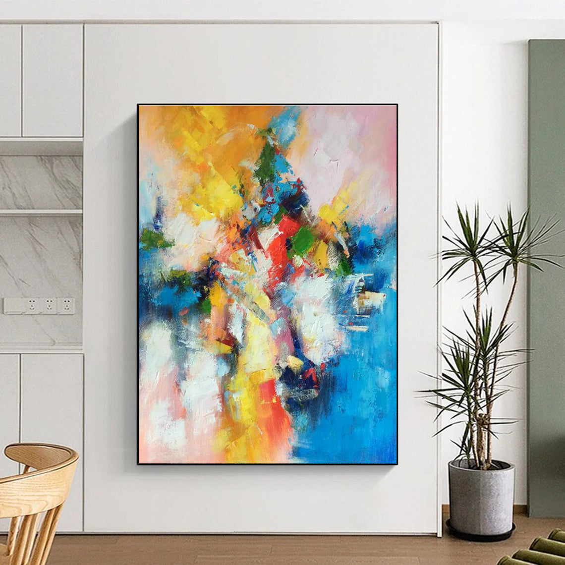 Monumental Custom Hand-Painted Abstract Art - Cultural Heritage for World Folk Art Galleries  DLZ0344