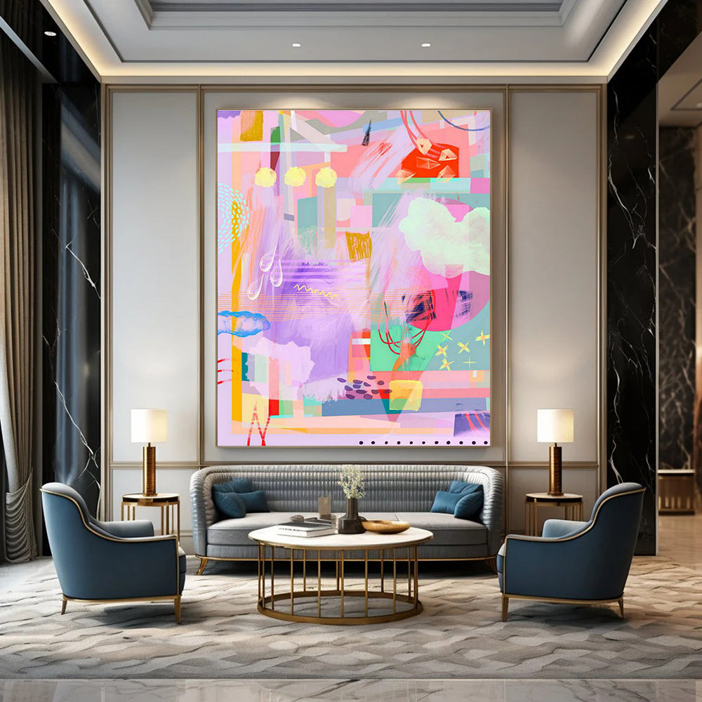 Vast Custom Hand-Painted Abstract Painting - Inviting Aura for Bookstores  DLZ0168