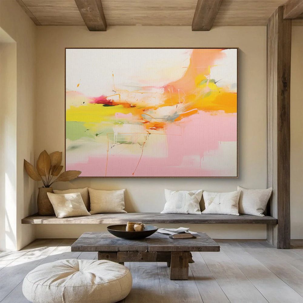 Large Custom Abstract Hand-Painted Art for Music Streaming Service Office DLZ2874