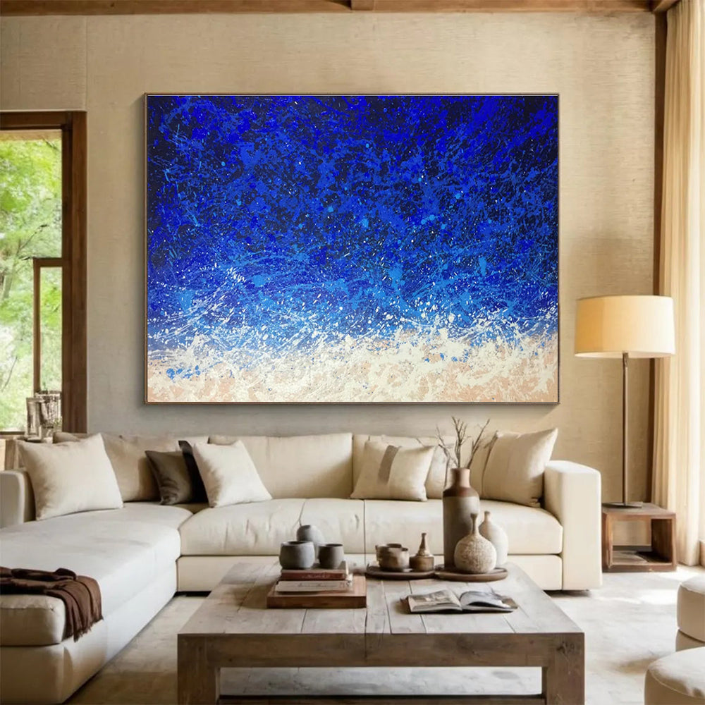 Oversized Handmade Abstract Painting, Dynamic Brushstrokes for Art Galleries DLZ3228