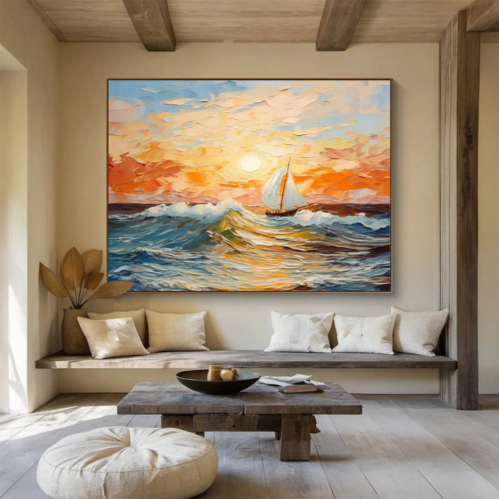 Oversized Custom Abstract Hand Painting for Deep-Sea Coral Restoration Monitoring Station DLZ3009