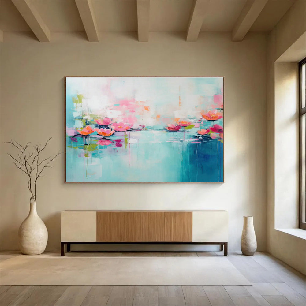 Customized Large Abstract Hand Painting for Online Education Platform Development Office DLZ2877