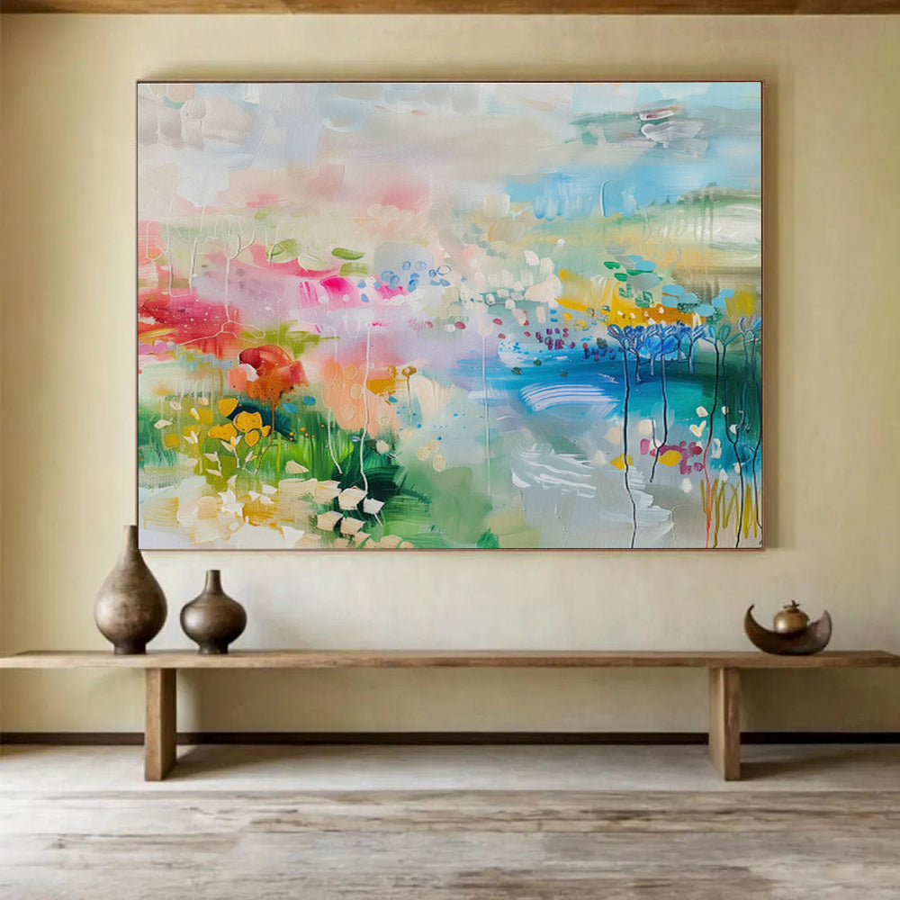 Large-Size Custom Abstract Hand Painting for Social Media Content Moderation Center DLZ2878