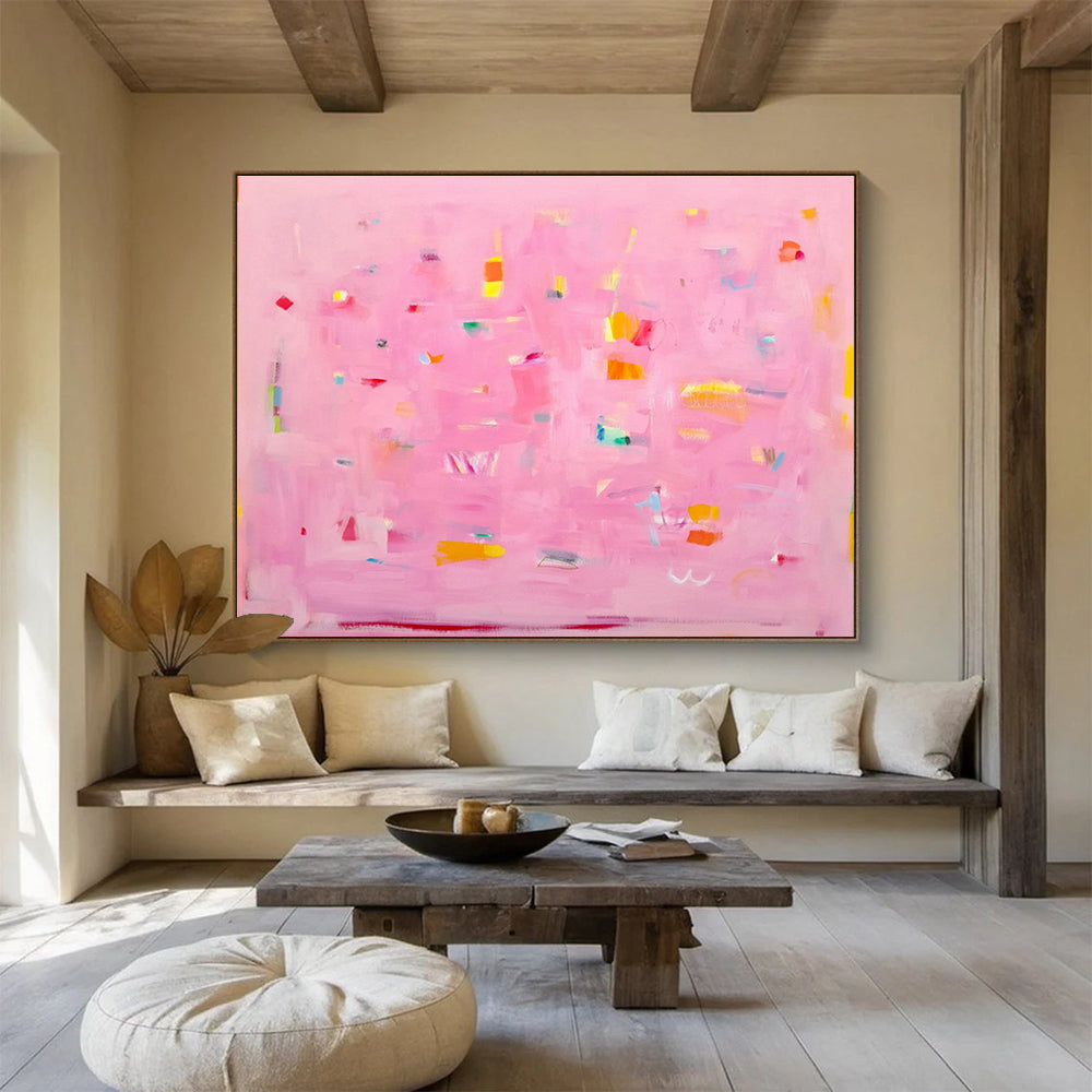 Optical Illusion Custom Hand-Painted Geometric Abstract for Entryway Focal Points