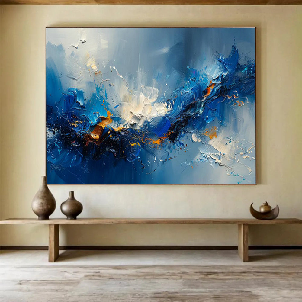 Oversized Custom Abstract Hand Painting for Arctic Tundra Soil Microbial Community Research Station DLZ3088