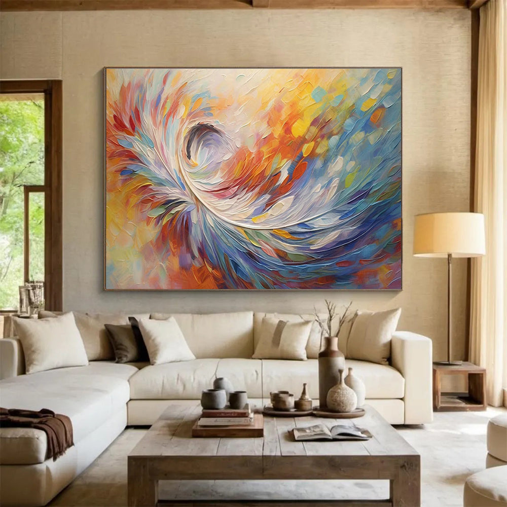 Oversized Custom Hand-Painted Abstract Canvas for Home Lobbies DLZ3254