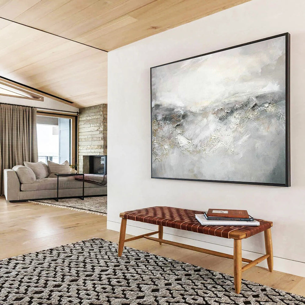 Customized Large Abstract Hand Painting for Hydroelectric Dam Monitoring Station DLZ2825
