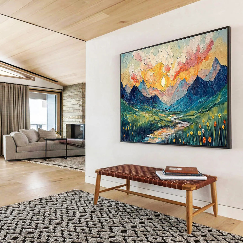 Oversized Handmade Abstract Painting, Industrial-inspired for Loft Spaces DLZ3240