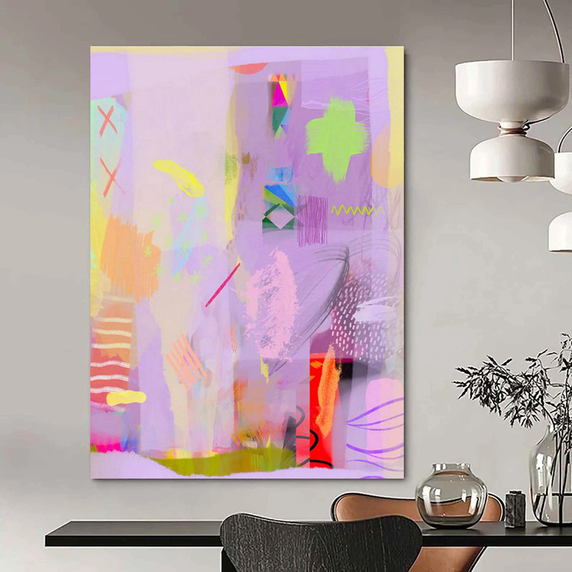 Large Custom Hand-Painted Abstract Artwork - Elegant Accent for Jewelry Stores  DLZ0169