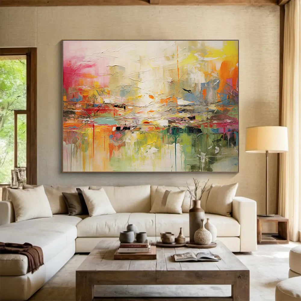 Customized Large Abstract Hand Painting for Antarctic Marine Microbial Ecology Research Base DLZ3072