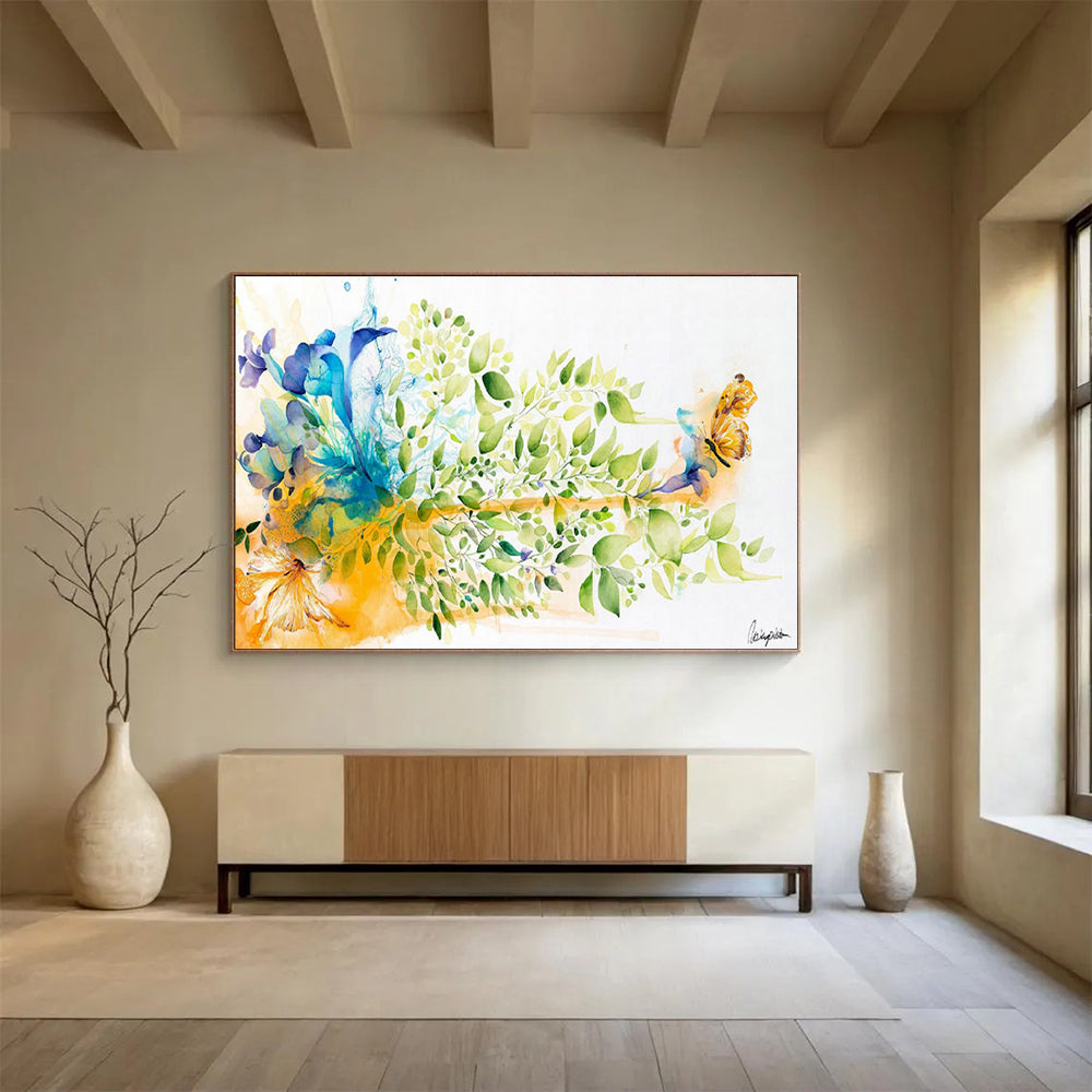 Custom Giant Abstract Hand Painting for Coastal Lighthouse Keeper's Quarters DLZ2921