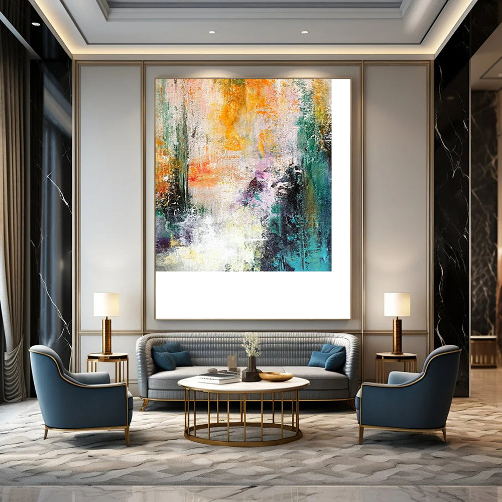 Big Customizable Hand-Painted Abstract Canvas for Board Game Cafes  DLZ0005