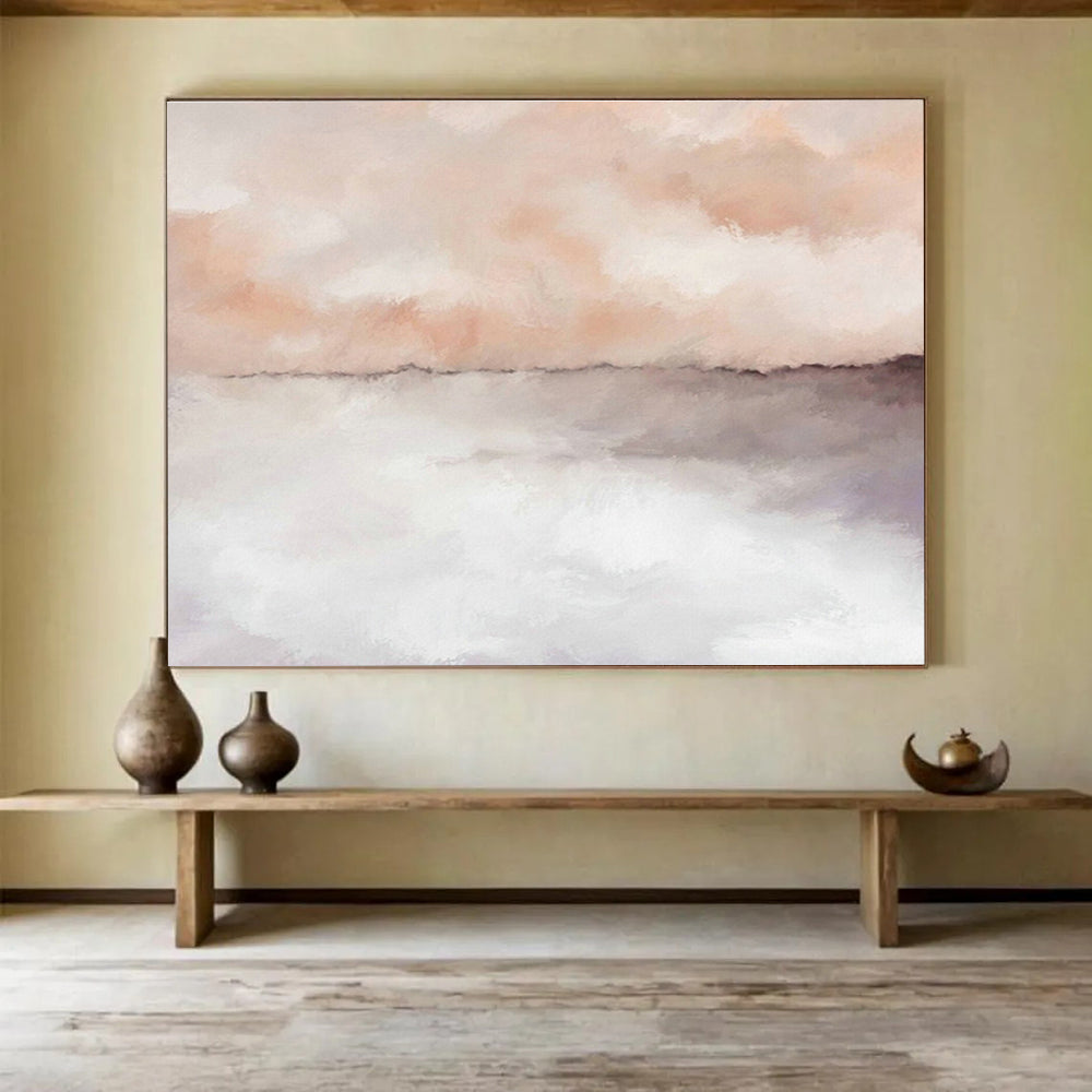 Large Custom Abstract Hand-Painted Art for High-Speed Rail Observation Car DLZ2802