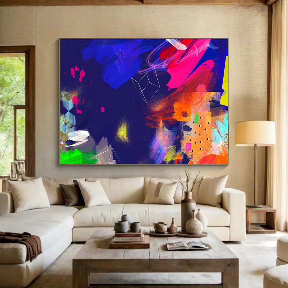 Custom-Made Neuralink Development Lab Large Abstract Hand Painting DLZ2586