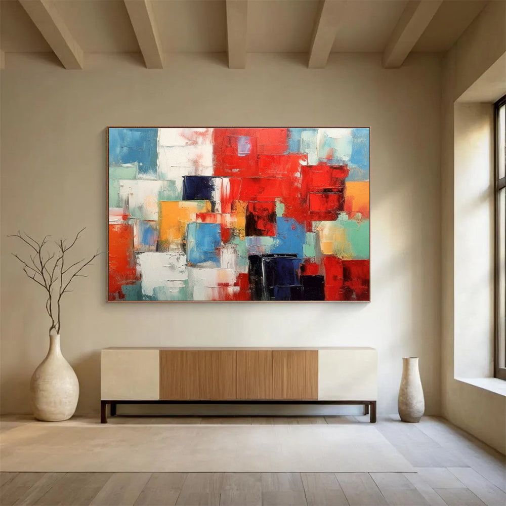 Bespoke Vertical Urban Vertical Aquarium Breeding Center Oversized Abstract Hand-Painted Mural DLZ2661