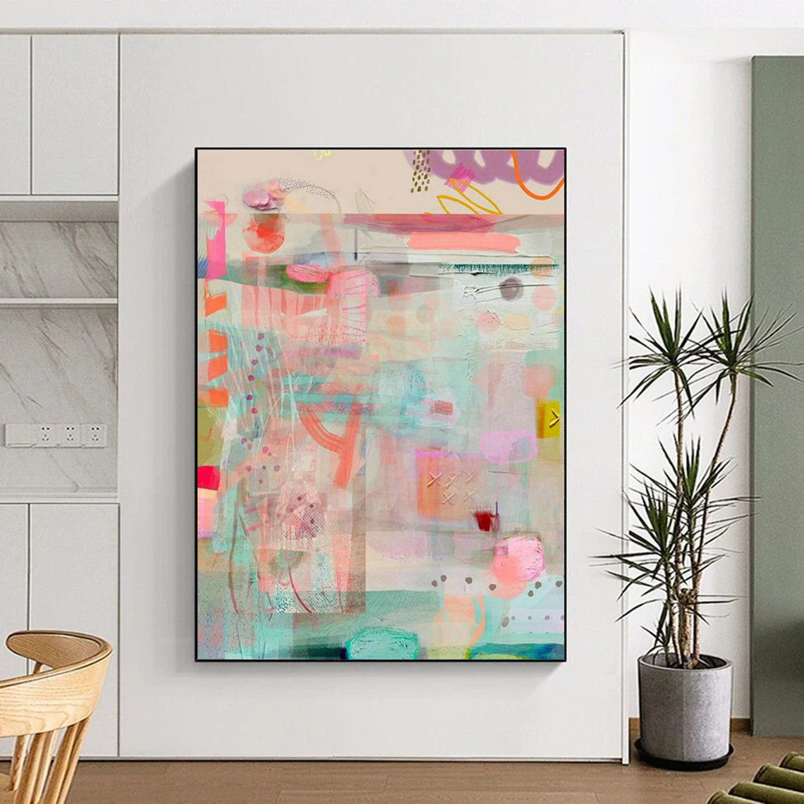 Super-sized Custom Hand-Painted Abstract Art for Augmented Reality Experience Centers  DLZ0089
