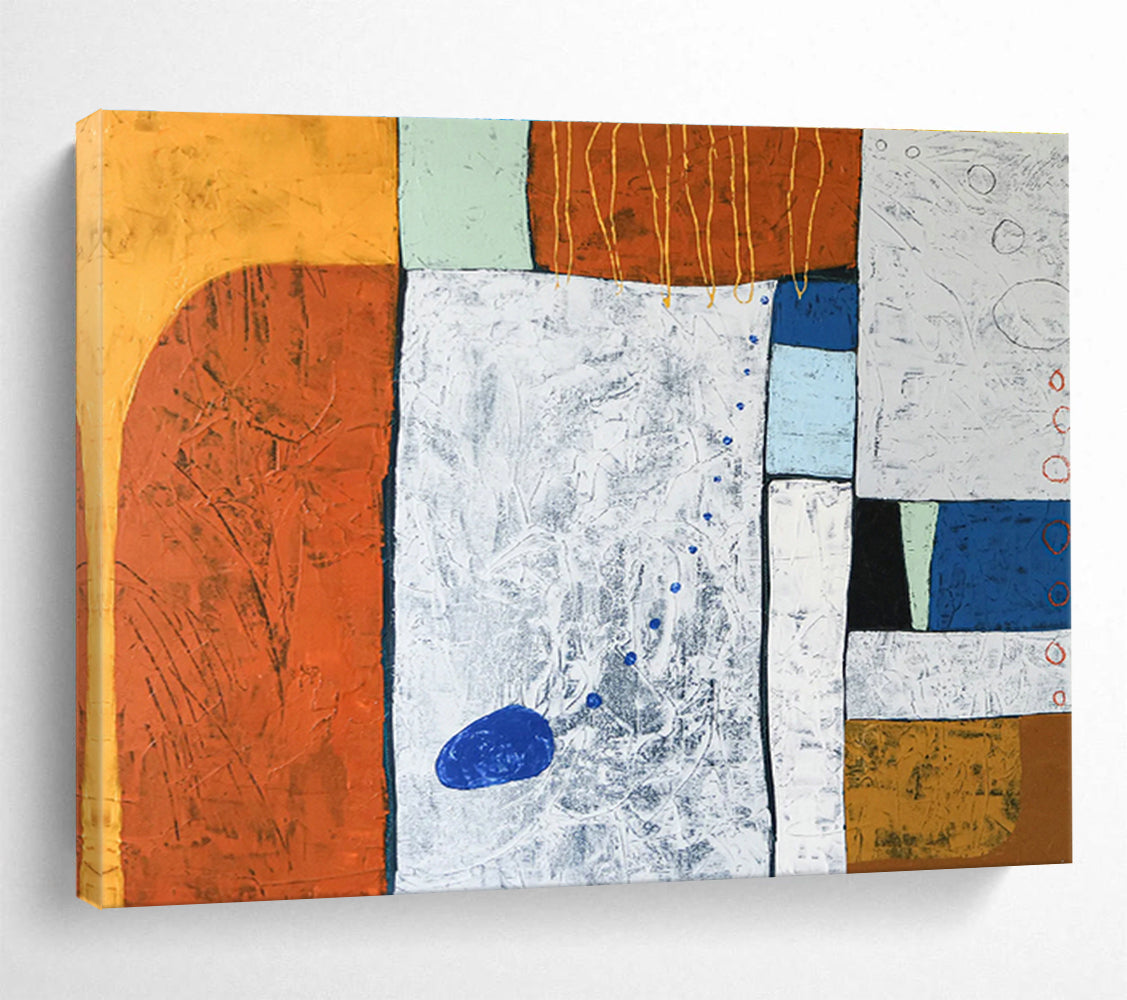 Customized Large-Scale Abstract Hand Painting for Subterranean Geothermal Heating Plant DLZ2940