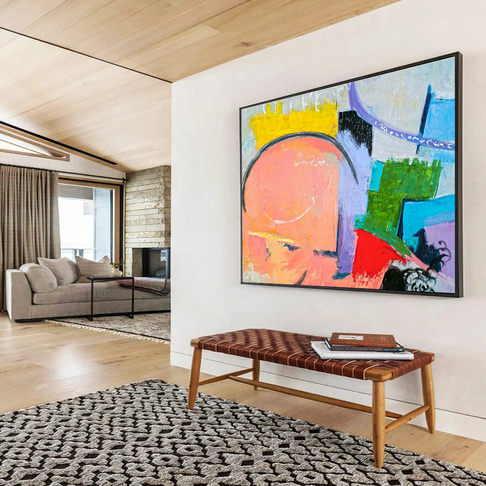 Customized Large Abstract Hand Painting for Arctic Offshore Oil Rig Living Quarters DLZ2944