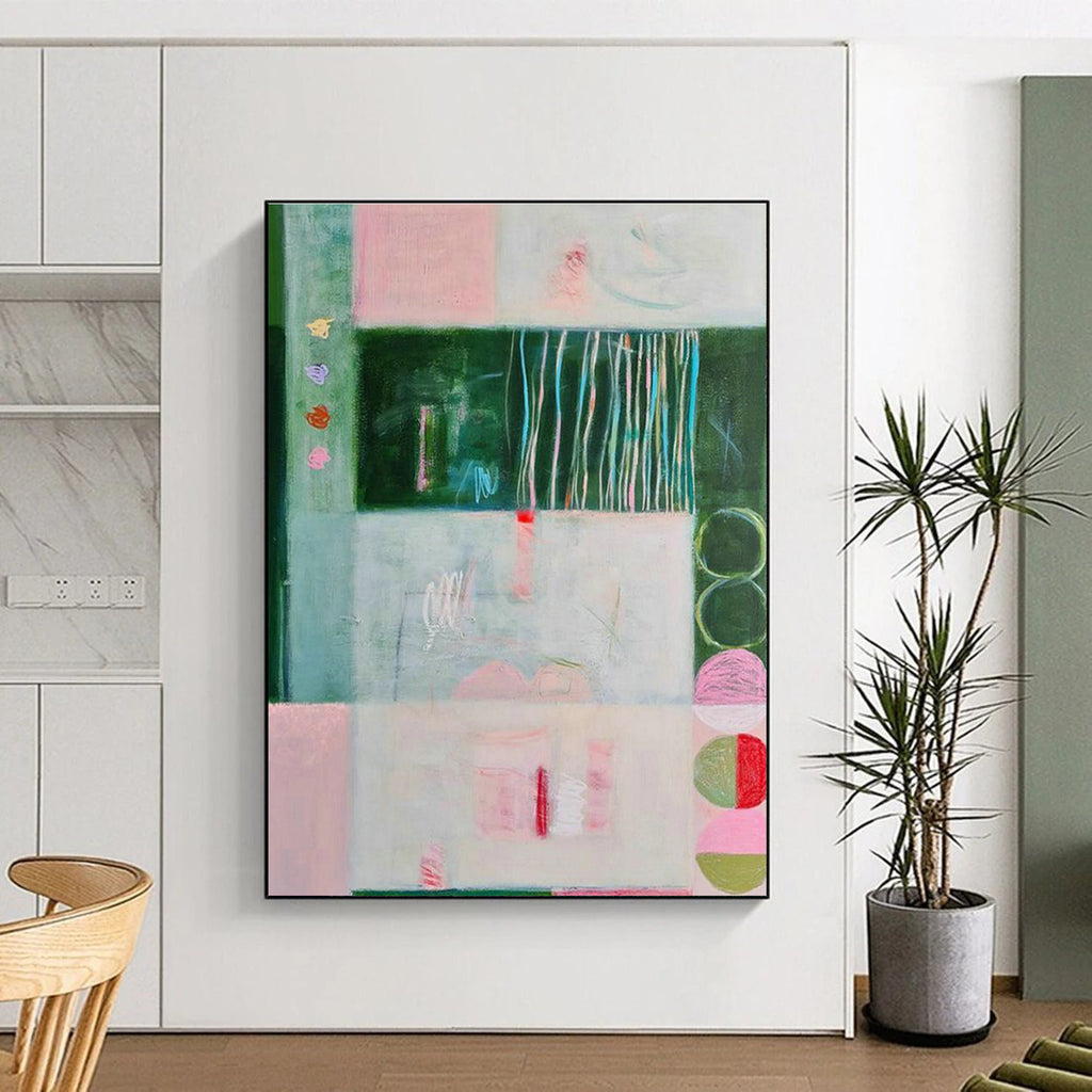 Large-Scale Customizable Hand-Painted Abstract Painting - Fun Art Decoration for Mahjong Rooms  DLZ0145
