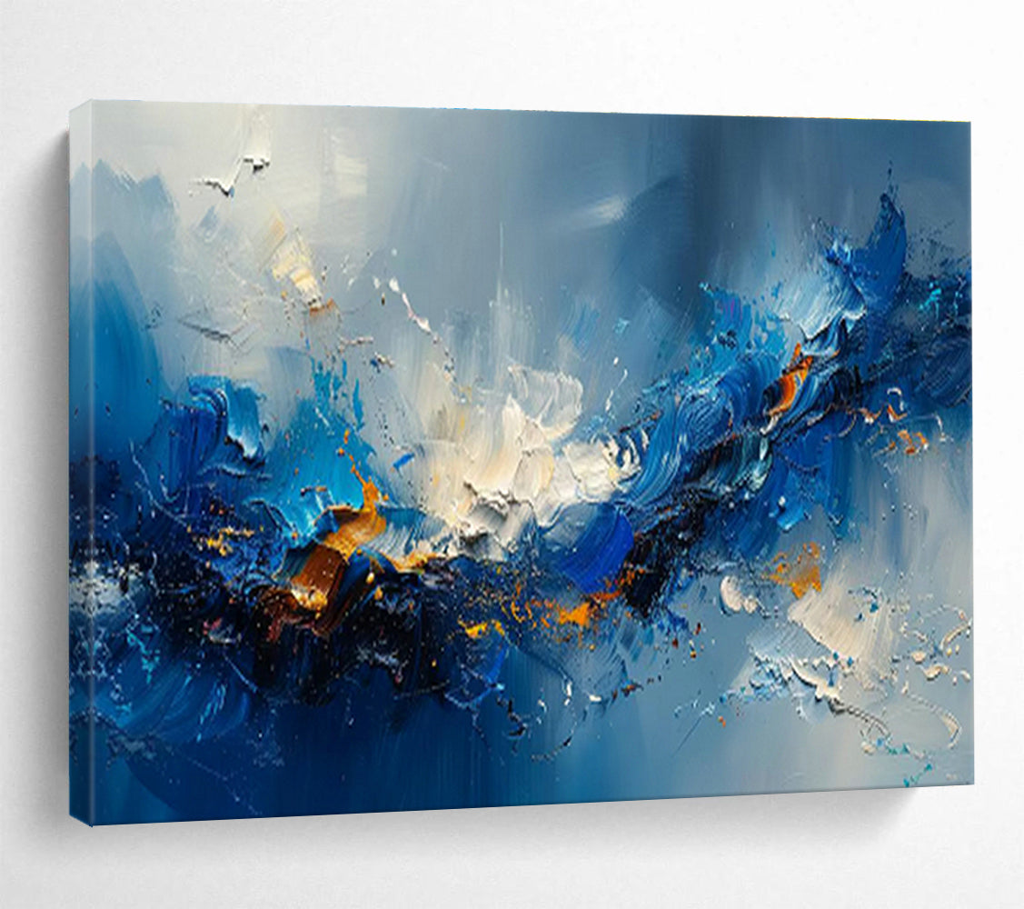 Oversized Custom Abstract Hand Painting for Arctic Tundra Soil Microbial Community Research Station DLZ3088