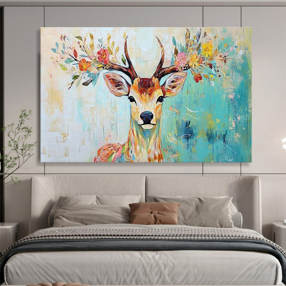 Large-Size Custom Abstract Hand Painting for Urban Rooftop Solar-Powered Ventilation and Cooling System Installation Office DLZ3187