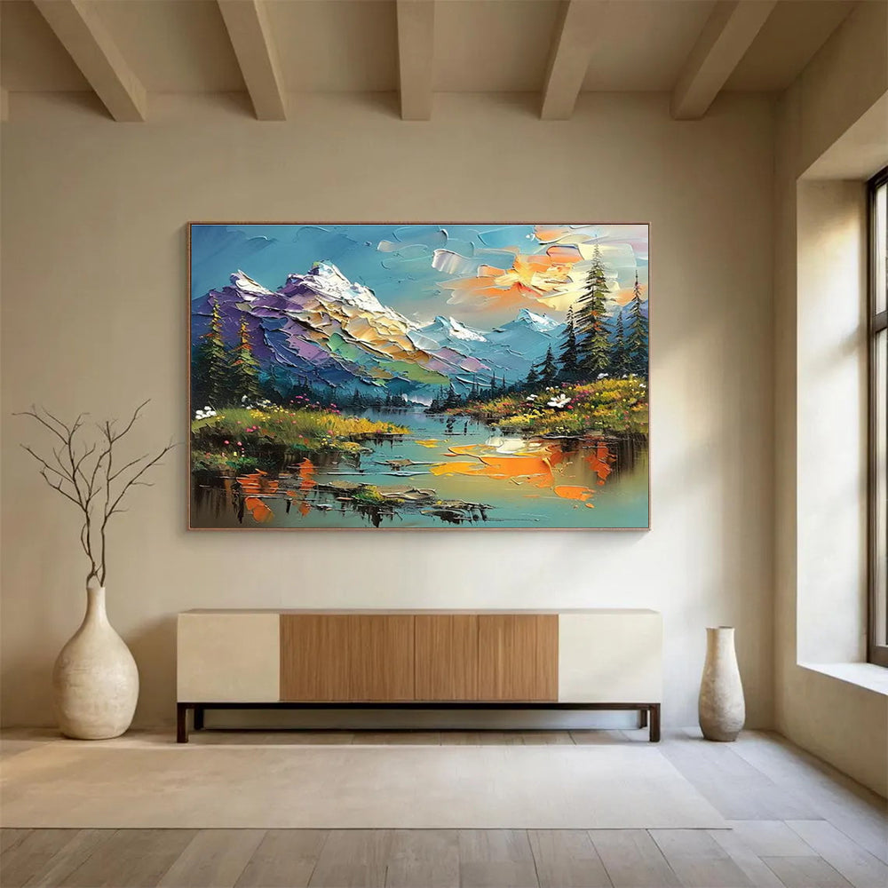 Oversized Custom Abstract Hand Painting for Deep-Sea Coral Larval Settlement Substrate Research Project Office DLZ3210