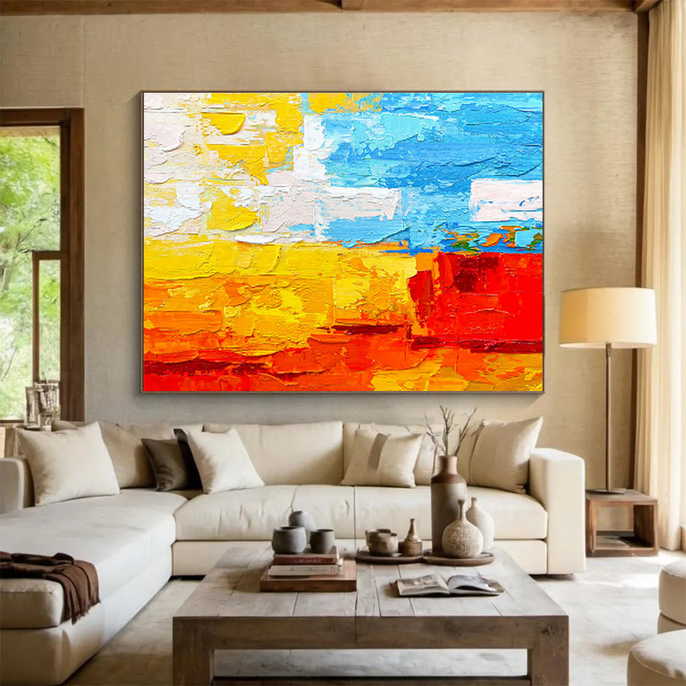 Custom-Made Space Debris Removal Satellite Assembly Line Large Abstract Hand Painting DLZ2654