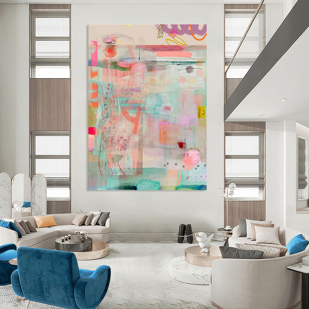Super-sized Custom Hand-Painted Abstract Art for Augmented Reality Experience Centers  DLZ0089