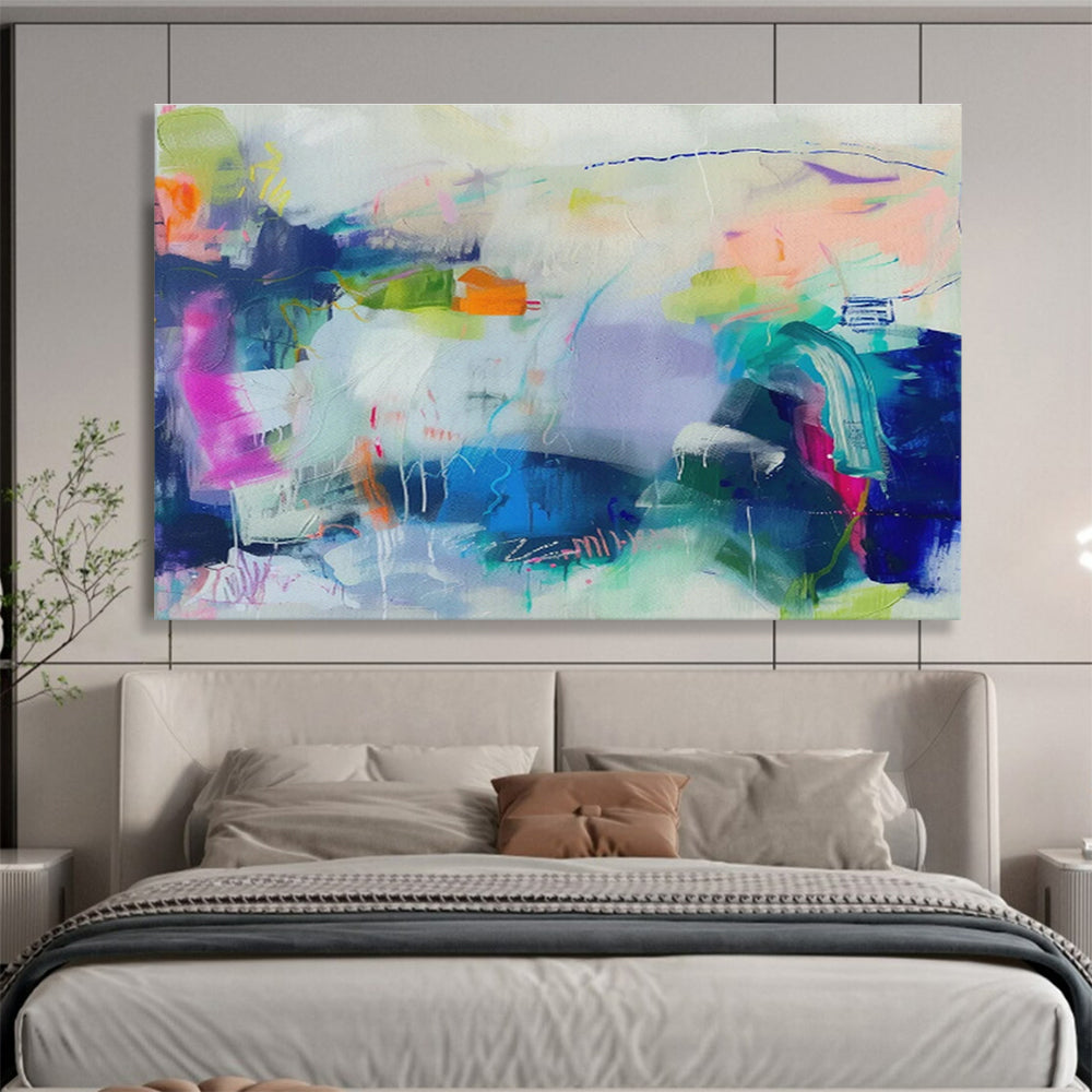 Custom-Made Giant Abstract Hand Painting for Augmented Reality Gaming Arena DLZ2879