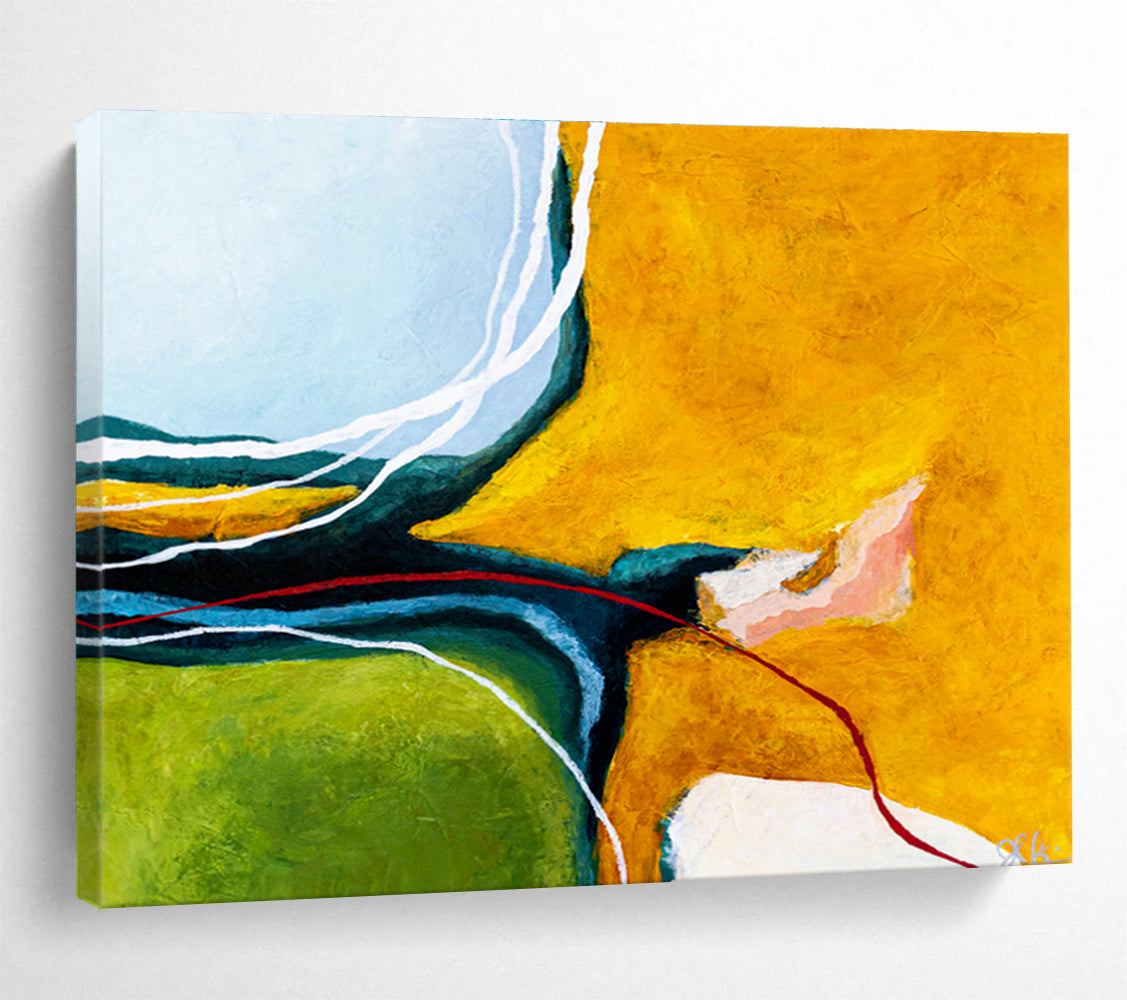 Customized Large Abstract Hand Painting for Desert Solar Power Plant Command Center DLZ2936