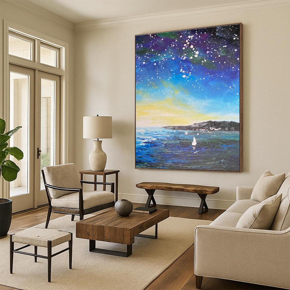 Gigantic Custom Hand-Painted Abstract Art - Galactic Explorations for Space Science Centers  DLZ0347